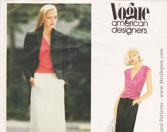 Vintage Sewing Pattern Ladies' Dress Designer Oscar de la Renta 1990s Vogue American Designer 2655 34" Bust