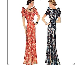 Vintage Dress Sewing Pattern 1930s Ladies' Mainbocher Designer Evening Gown #3122- PAPER PATTERN