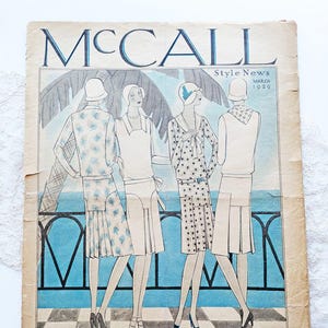 1929 March Vintage Sewing Pattern Catalog Booklet McCall Style News 1920s ORIGINAL Advertising Leaflet