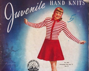 1940s Vintage Juvenile Hand Knits Rembrandt Yarns Volume 72