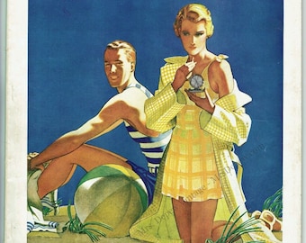 Magazine d'août 1934 Woman's Home Companion avec des modèles de couture vintage, de la mode et des articles ménagers