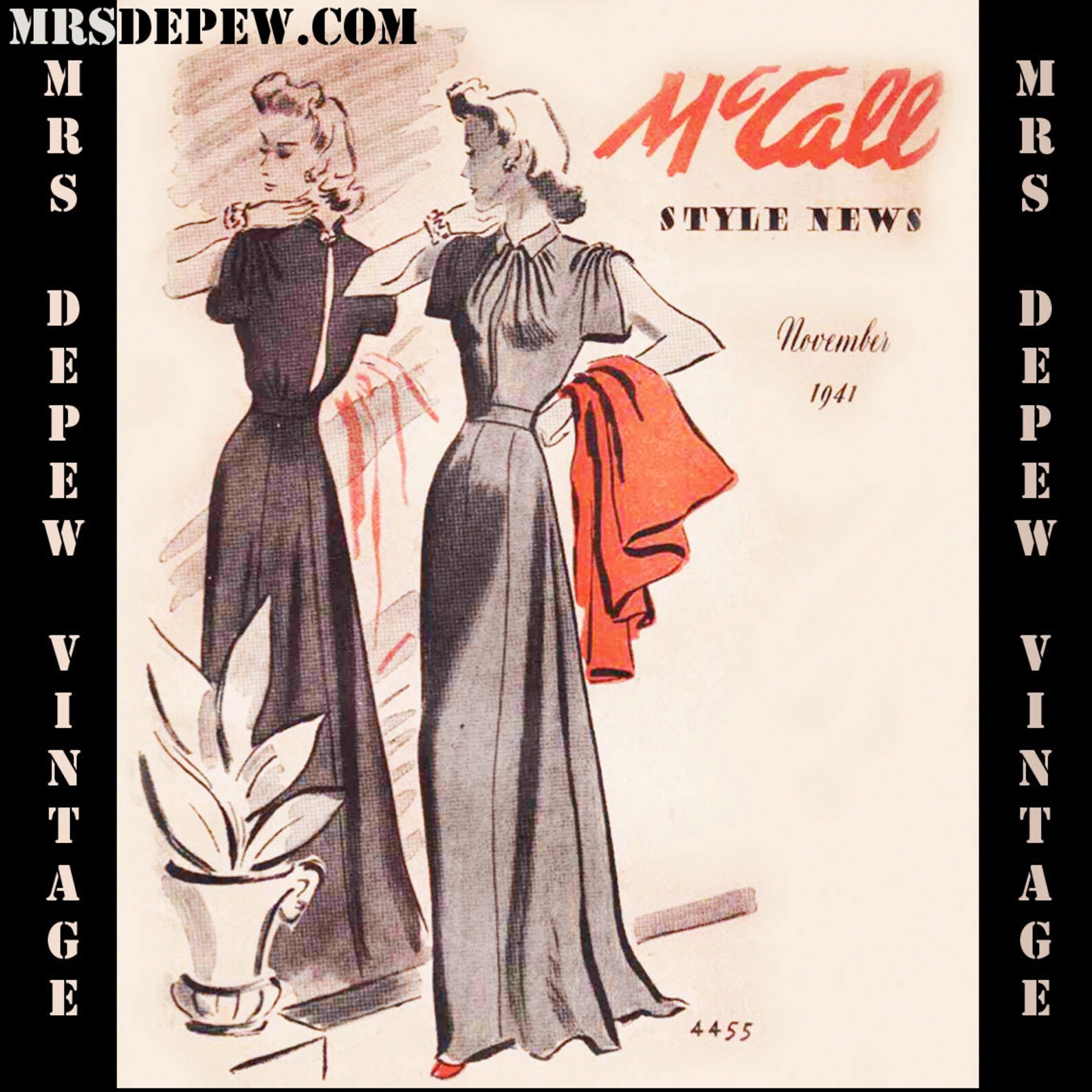 Vintage Sewing Pattern Catalog Booklet Mccall Style News November 1941