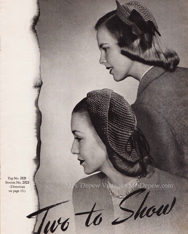 Crochet Pattern Booklet Headliners No. 215 1940s Hats Bags Etsy