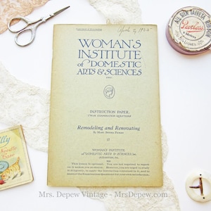 17 Remodeling and Renovating Original Vintage Woman&#39;s Institute Sewing Book 1920s