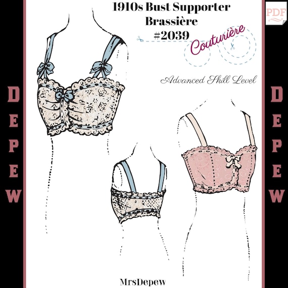 Vintage Sewing Pattern Ladies 1910s 1920s Style Brassiere Multisize Depew  2039 INSTANT DOWNLOAD -  Canada