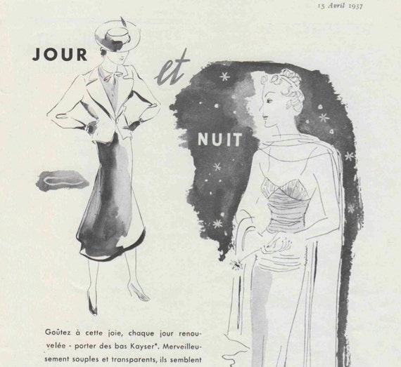 Vintage French Fashion Magazine Modes Et Travaux April 1937 E-book