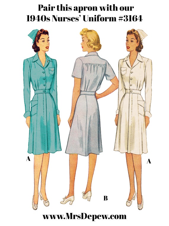 Vintage Sewing Pattern Ladies' 1940s Nurses' Cap Hat INSTANT