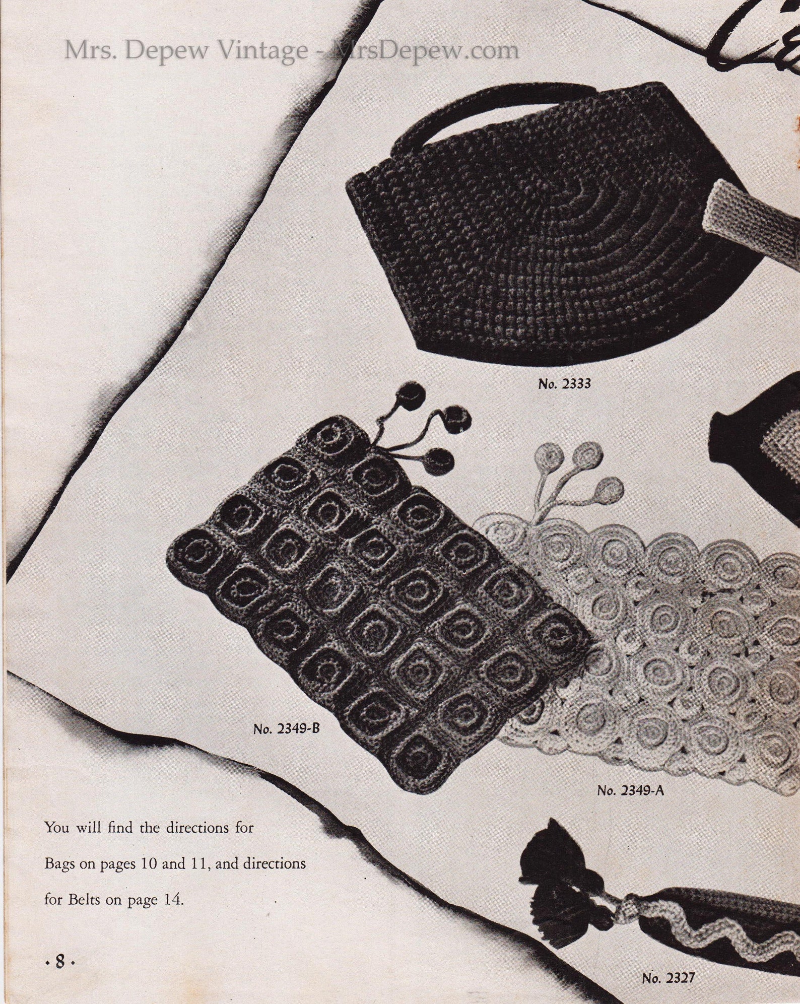 Headliner Patterns Crochet Pattern Booklet Headliners No. 215 1940s Hats, Bags, and Belts ...