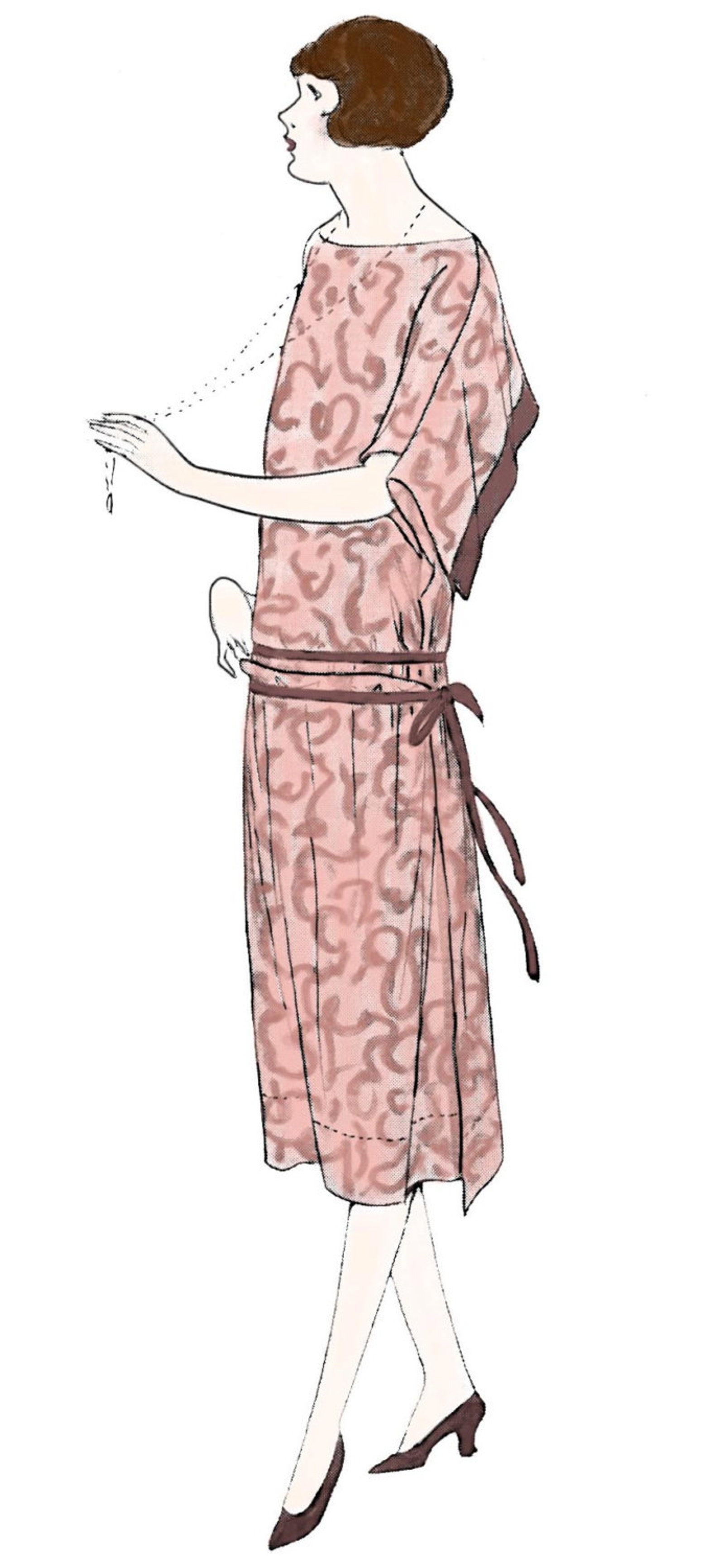 Flapper Patterns Vintage Sewing Pattern Instructions 1920s Flapper Easy Draped Dress ...