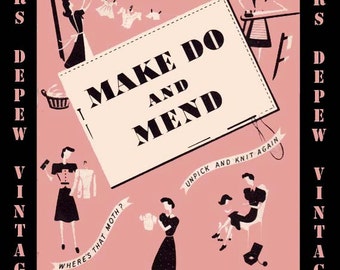 Vintage naaiboekje zeldzame make Do and Mend 1940s boekje digitale kopie PDF-INSTANT DOWNLOAD-