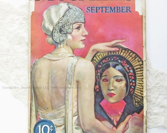 RARE, septembre 1923, McCall's Magazine, motifs de couture publicitaires, mode des années 1920, couverture de Neysa McMein