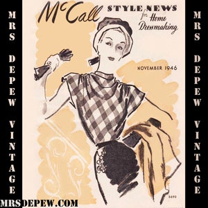 Vintage Pattern Catalog Booklet McCall Style News November 1946 Pattern Booklet PDF -INSTANT DOWNLOAD-