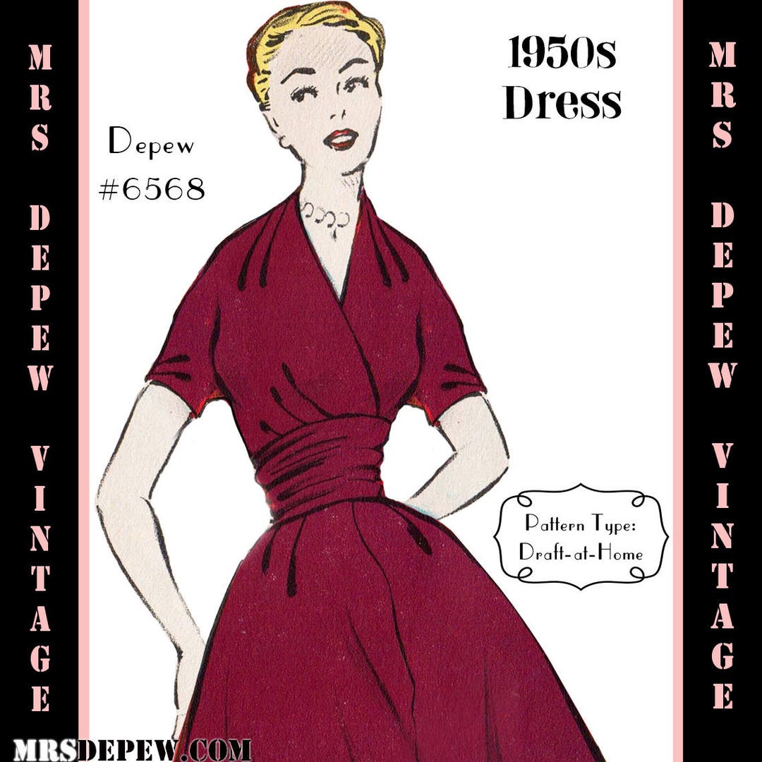 Vintage Sewing Pattern 1950s Ladies' Day Dress in Any Size - Etsy