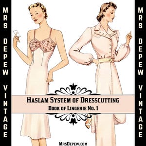 Libro de corte de Haslam: Dibujos de lencería n.° 1, patrón de costura vintage de los años 30. Libro electrónico con 15 patrones - DESCARGA INSTANTÁNEA