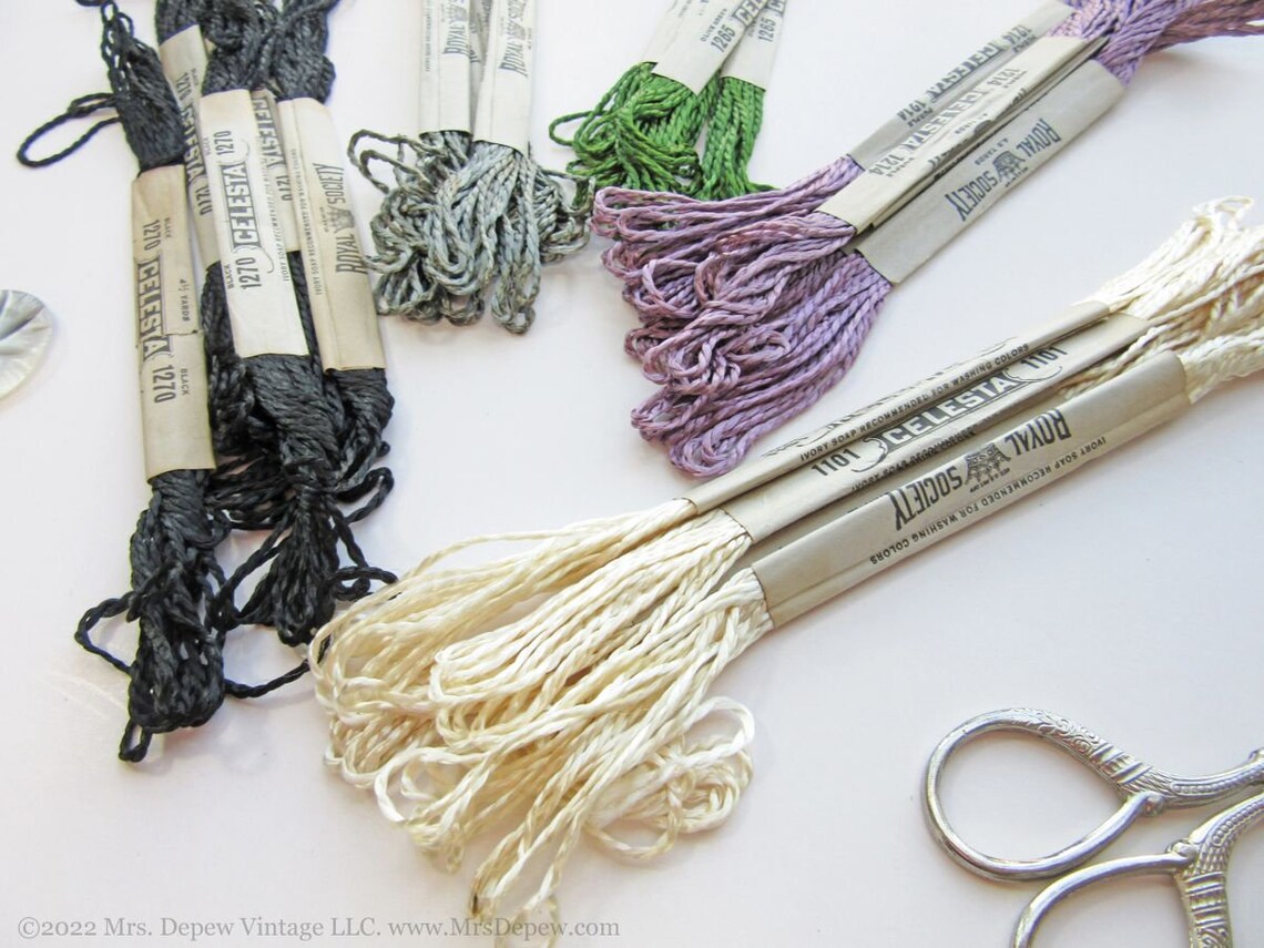 Rare New Old Stock Antique Royal Society Embroidery Floss Etsy