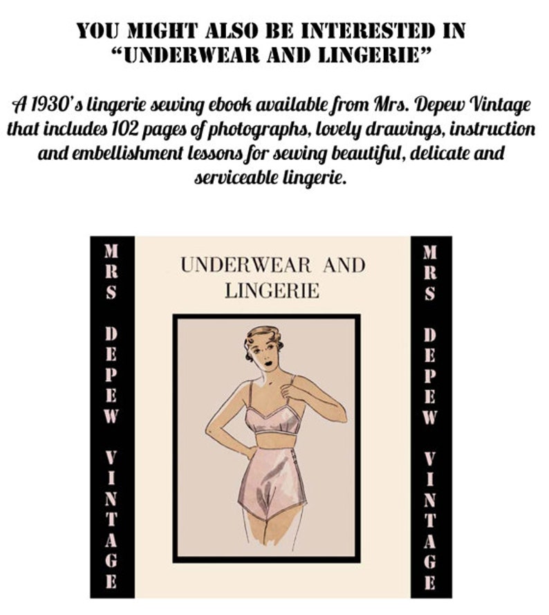 Cartamodello vintage da donna anni '20 - '30 stile slip Depew #3069 multidimensione - DOWNLOAD IMMEDIATO PDF immagine 7