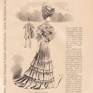 1905 Vintage French Magazine La Femme Chez Elle 1900s with Embroidery Pattern Fashion and Sewing