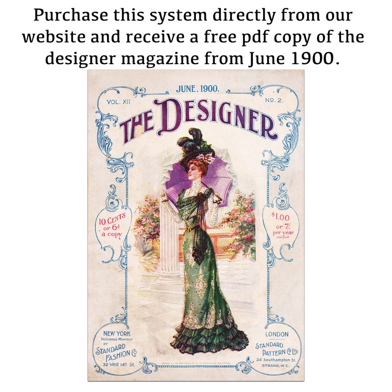 Antique 1901 The New Perfection Tailor System of Cutting Bodice & Skirt Draft Sloper Set Vintage Sewing Pattern Drafting Kit image 7