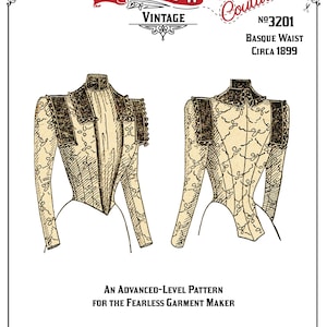 Basque Waist Pattern Vintage Sewing Pattern Late 1890s Ladies' Basque Waist Depew #3201 ...