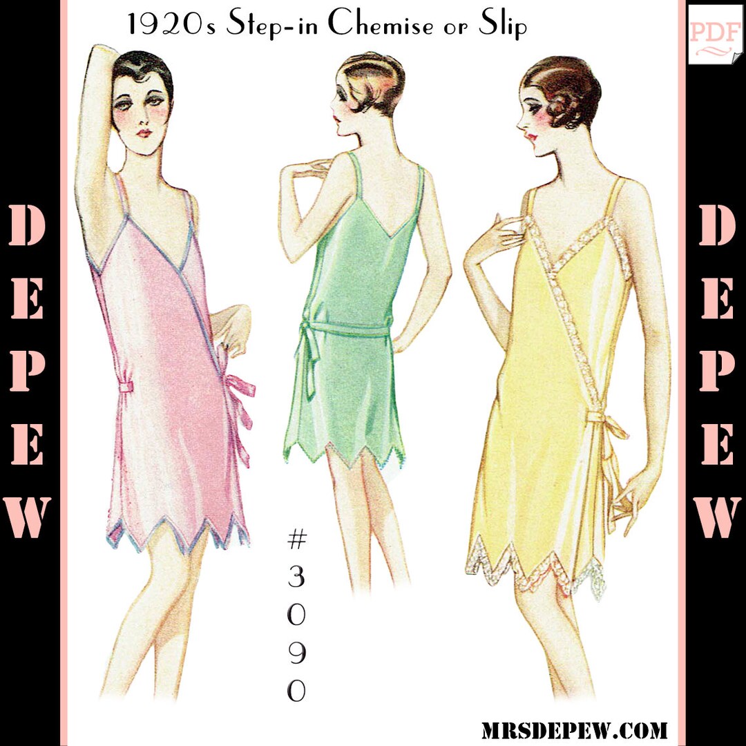 Vintage Sewing Pattern Ladies 1920s Step in Chemise Slip 3090 32 34 36 38 40 42 Bust INSTANT DOWNLOAD PDF Etsy UK