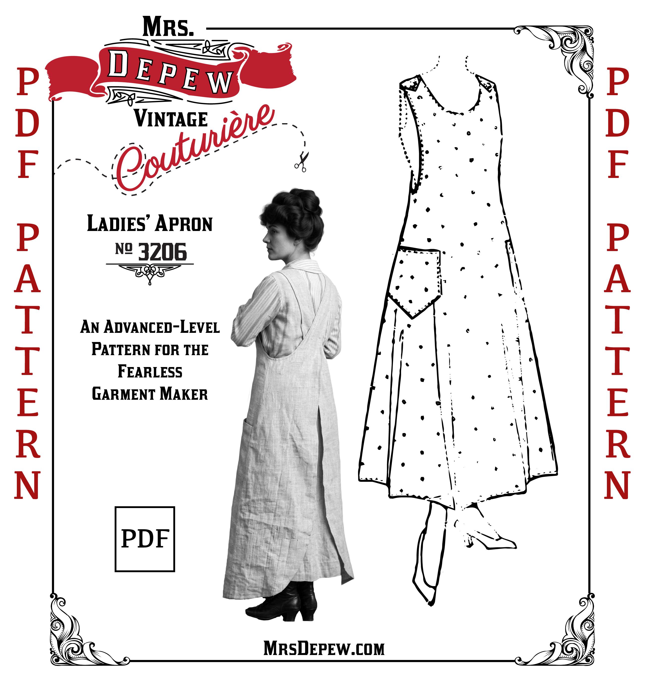 1916 Vintage Sewing Pattern 1910s Ladies' Aprons 32-46