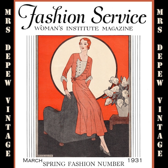 1930s Vintage Sewing Magazine March 1931 Fashion Service
