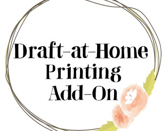 Custom Printing  Add-On for Mrs. Depew Vintage For Draft At Home Patterns ONLY