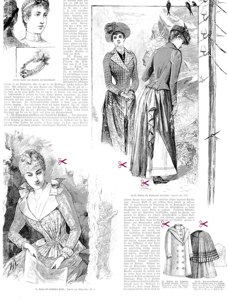 Vintage Victorian German Pattern Magazine 1889 Die Modenwelt Etsy