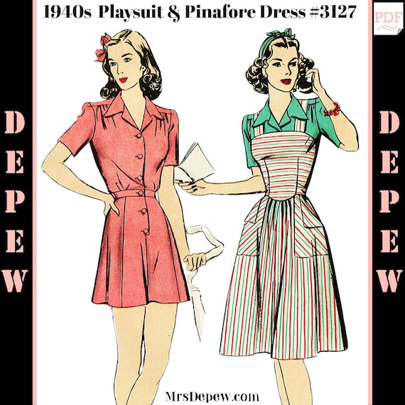 1940s pinafore dress