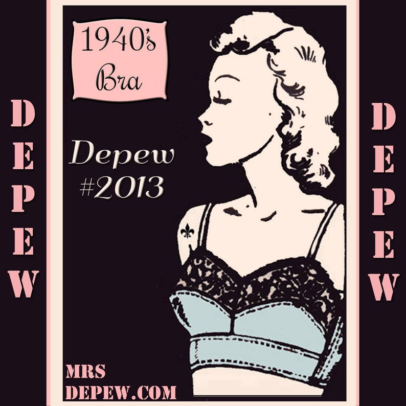 1940s Lingerie & Undergarments- Bra, Girdle, Slips, Underwear History Vintage Sewing Pattern Ladies 1940s French Bra Digital Printable Multisize Depew 2013 -INSTANT DOWNLOAD- $8.50 AT vintagedancer.com