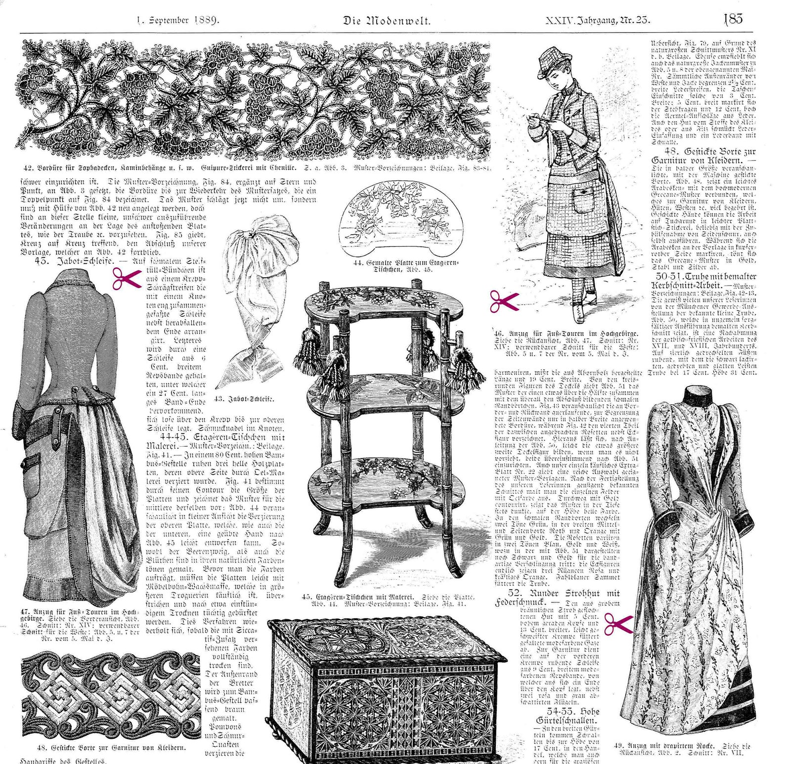 Vintage Victorian German Pattern Magazine 1889 Die Modenwelt Etsy