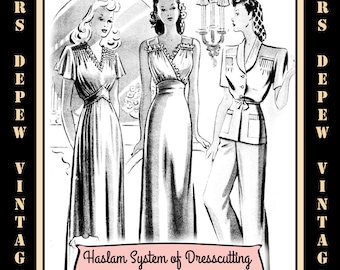Haslam Dresscutting Book of Draftings Lingerie No. 7 1940s Vintage Sewing Pattern E-book with over 30 Patterns - INSTANT DOWNLOAD
