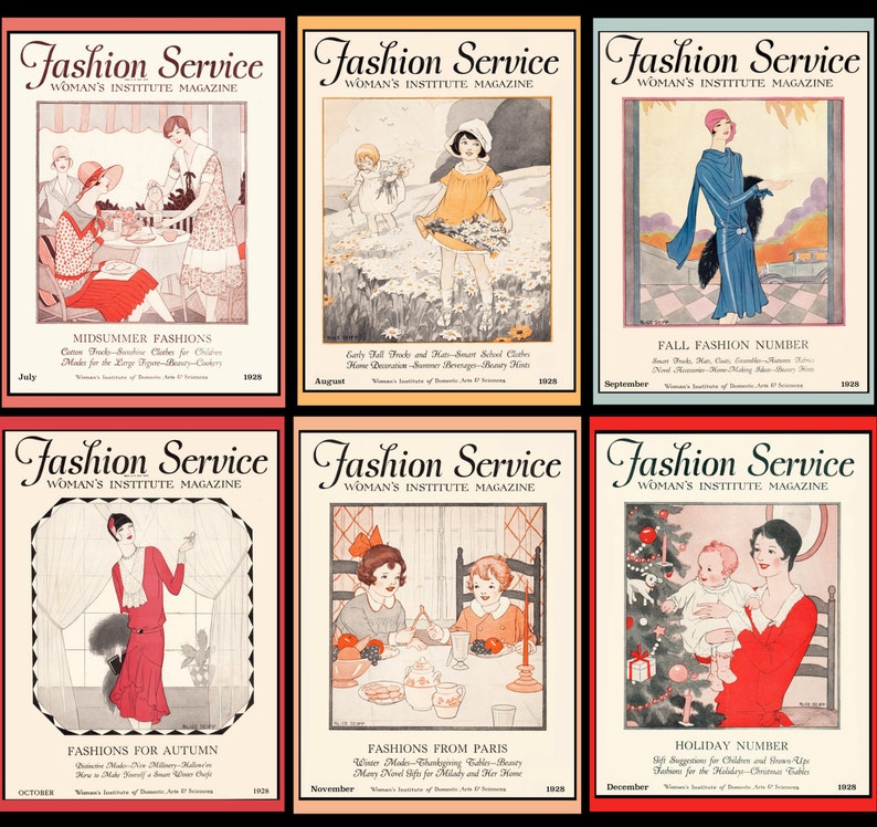 INSTANT DOWNLOAD- Vintage Sewing Magazine One Year Digital Subscription Fashion Service 1928 Dressmaking E-book