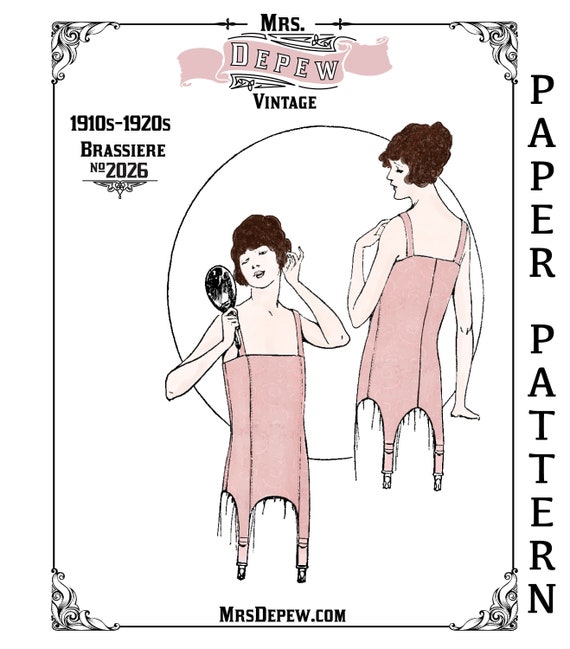 Vintage Sewing Pattern Ladies 1910s 1920s Style Foundation Corset Multisize  Depew 2026 PAPER VERSION 