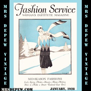 Vintage Magazine January 1928 Fashion Service Dressmaking E-book -INSTANT DOWNLOAD-
