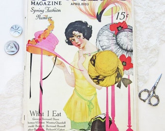 April 1920 McCall's Magazine Advertising Sewing Patterns 1920s Fashion and Millinery