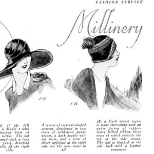 Vintage Sewing Autumn 1925 Fashion Service Magazine Dressmaking Ebook Featuring Hats & Dresses INSTANT DOWNLOAD image 2
