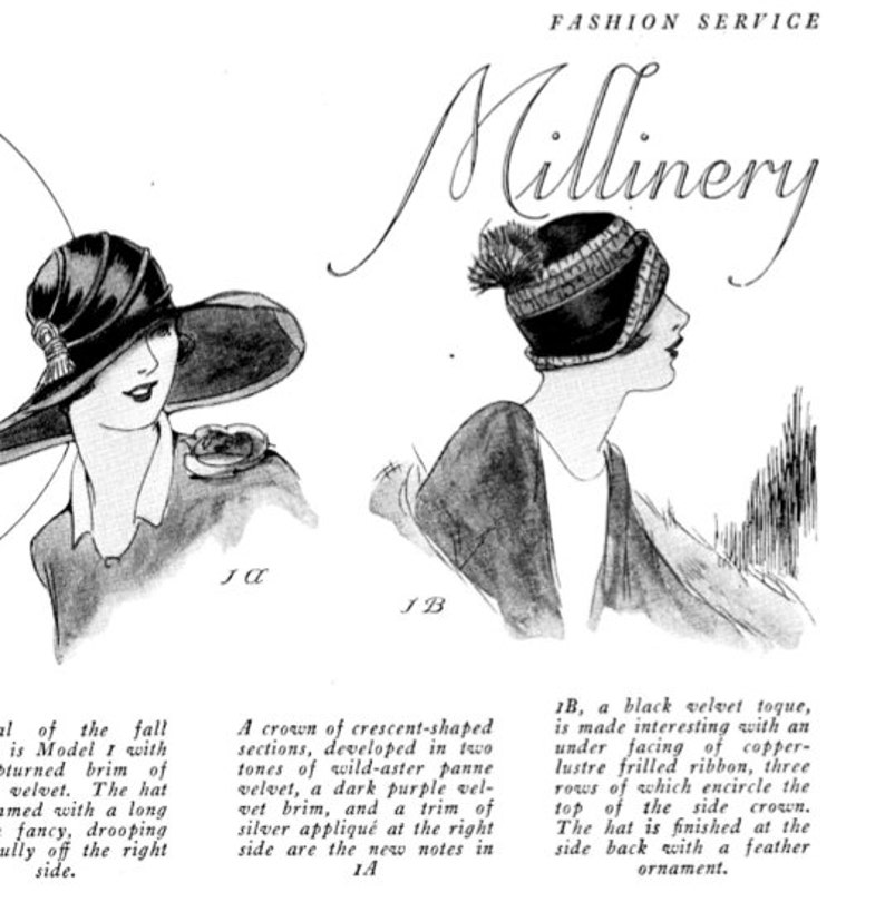 Vintage Sewing Autumn 1925 Fashion Service Magazine Dressmaking Ebook Featuring Hats & Dresses INSTANT DOWNLOAD image 2