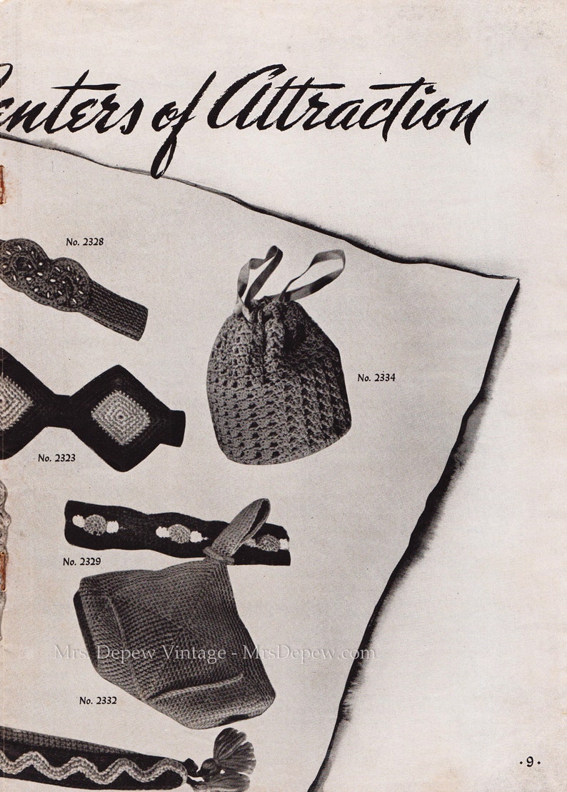 Crochet Pattern Booklet Headliners No. 215 1940s Hats Bags Etsy