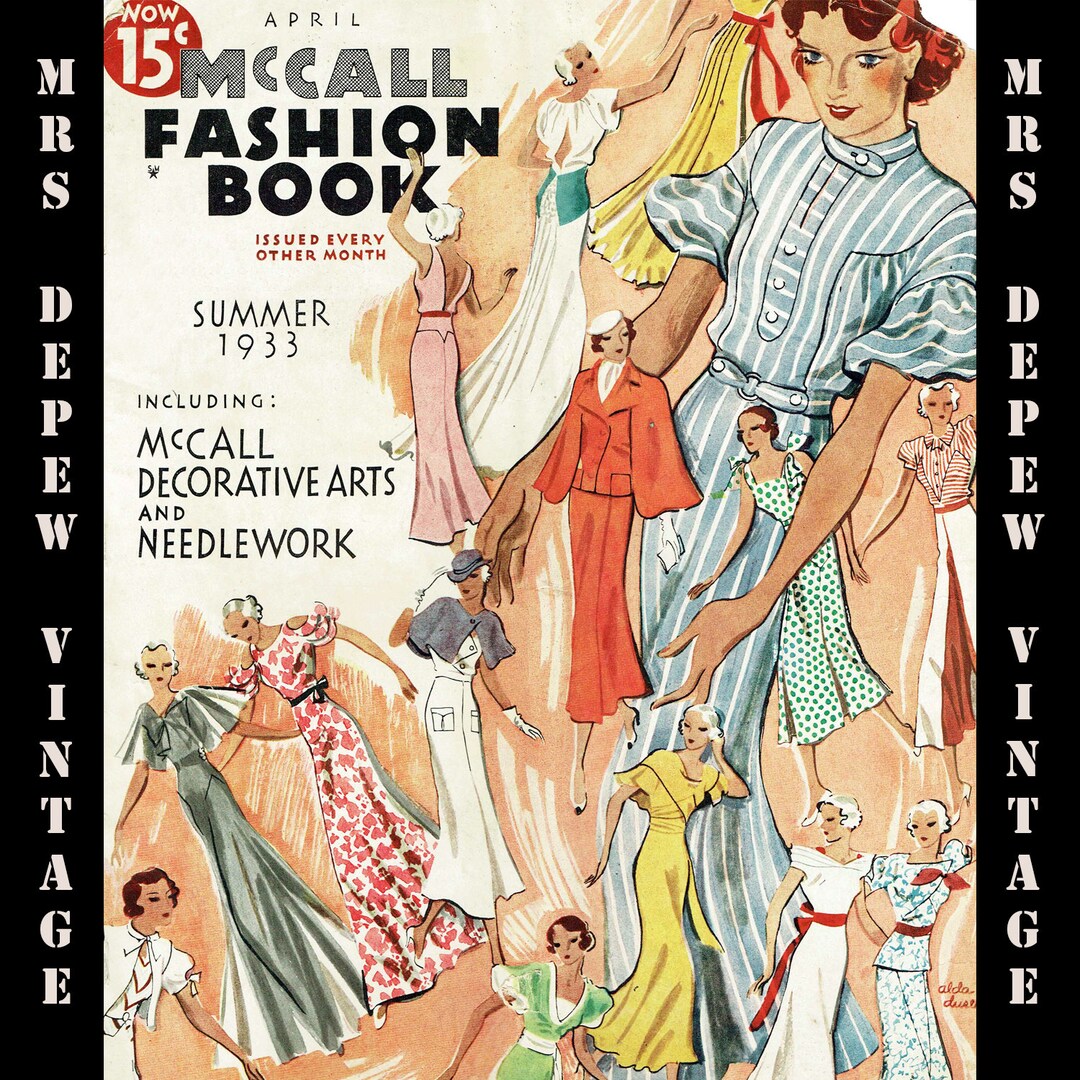 Vintage Sewing Pattern Catalog Mccall Fashion Book Summer 1933 April