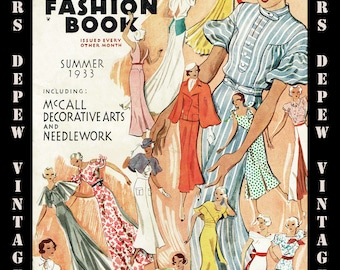 Vintage Sewing Pattern Catalog McCall Fashion Book Summer 1933 April PDF Digital Copy -INSTANT DOWNLOAD-