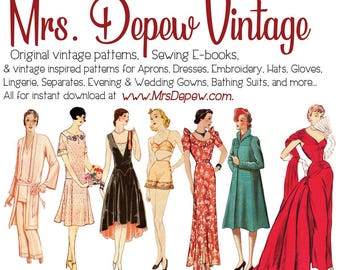 1930 Vintage Sewing Pattern Wrap-front Hooverette House Dress 32