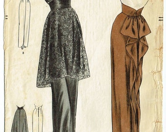 Rare 1940s Vintage Sewing Pattern Misses' Evening Skirts Vogue 6206 28" Waist