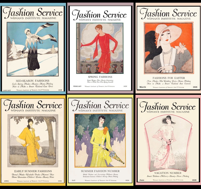INSTANT DOWNLOAD- Vintage Sewing Magazine One Year Digital Subscription Fashion Service 1928 Dressmaking E-book