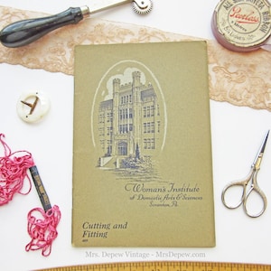409 Cutting and Fitting Original Vintage Woman&#39;s Institute Sewing Book 1920s Book How To