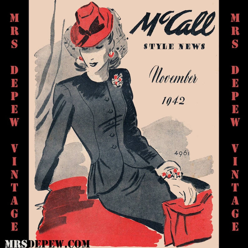 Vintage Pattern Catalog Booklet McCall Style News November 1942 PDF INSTANT DOWNLOAD image 1