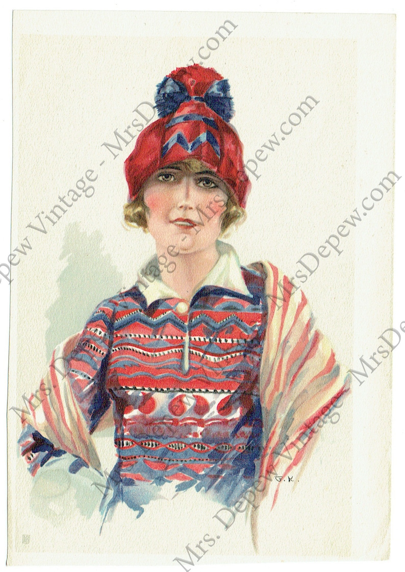 3 ORIGINAL Early 1920s Vintage Small Fashion Illustration Art Print Page from Germany No