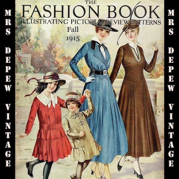 Vintage Large Pattern Catalog Pictorial Review Fashion Book Quarterly Fall  1915 INSTANT DOWNLOAD 