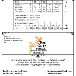 Shapewear Pattern Vintage Style Shapewear Sewing Pattern High Waist Panties #2041 Sizes 4 ...