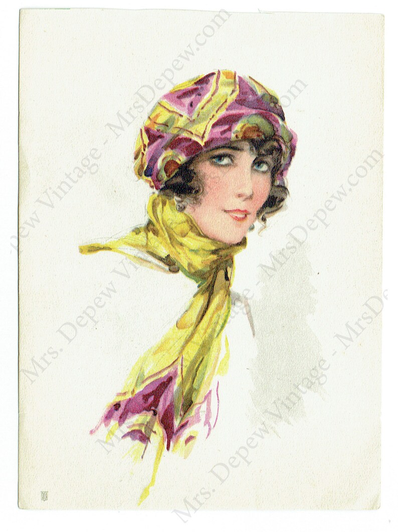 ORIGINAL Early 1920s Vintage Small Fashion Illustration Art Print Page ...